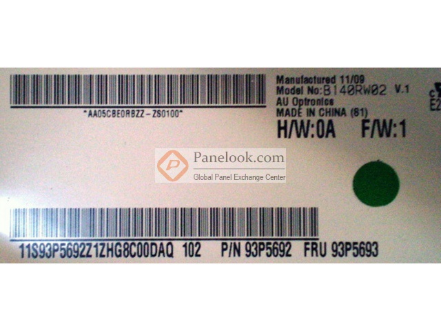 AUO B140RW02 V1 Overview - Panelook.com