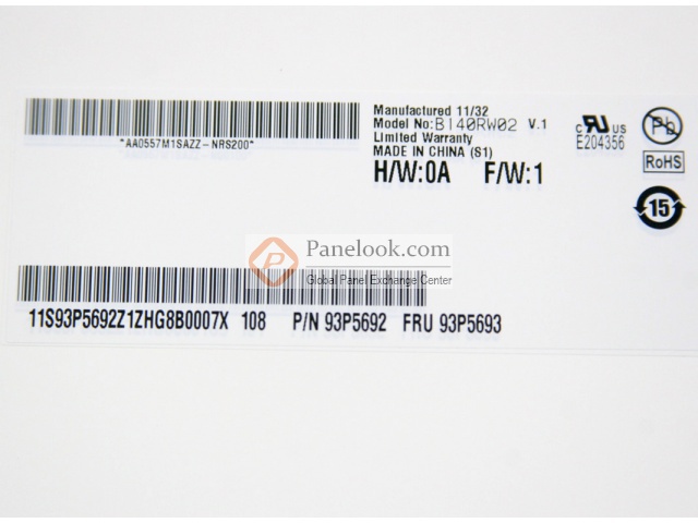 AUO B140RW02 V1 Overview - Panelook.com