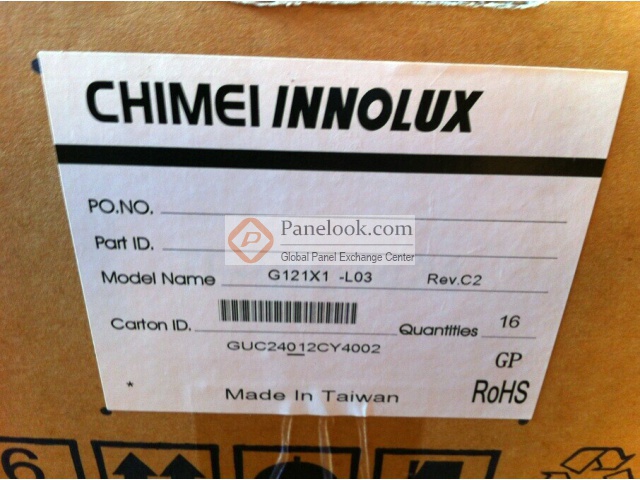Innolux G121X1-L03 Stock 500 pcs - Panelook.com