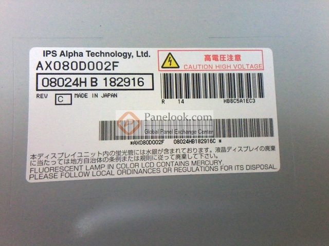 IPS Alpha AX080D002F Overview - Panelook.com
