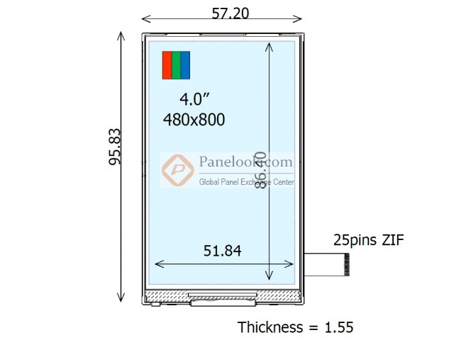 Ortustech COM40H4P25ULC Overview - Panelook.com