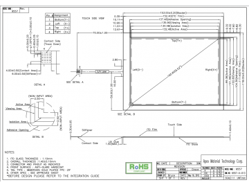 AMT9557 6.5 inch AMT Resisitive Touch Panel 9557, Industrial