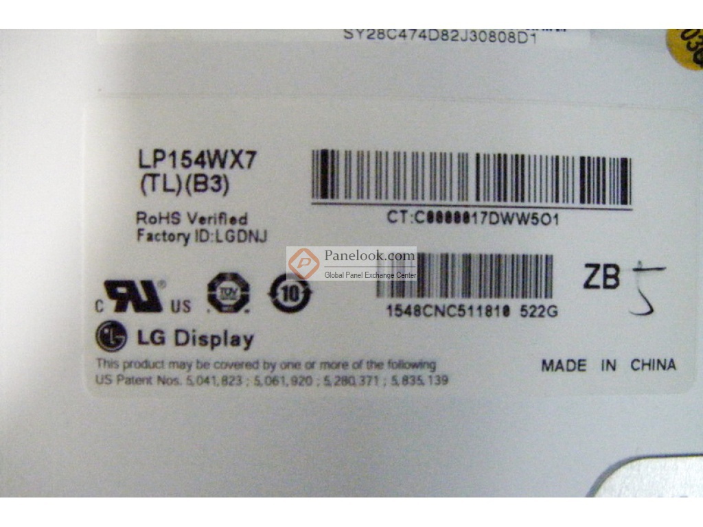Dalle écran LCD type LG Display LP154WX2(TL)(01) 15.4 1280x800