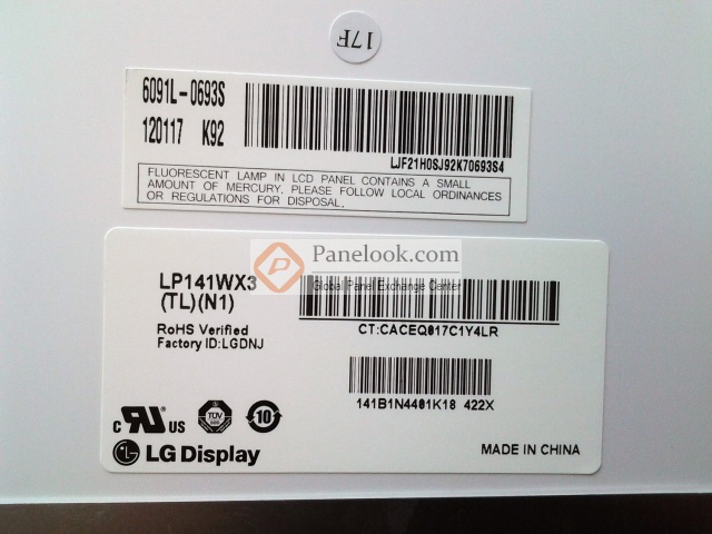 Dalle écran LCD type LG Display LP141WX1(TL)(A4) 14.1 1280x800