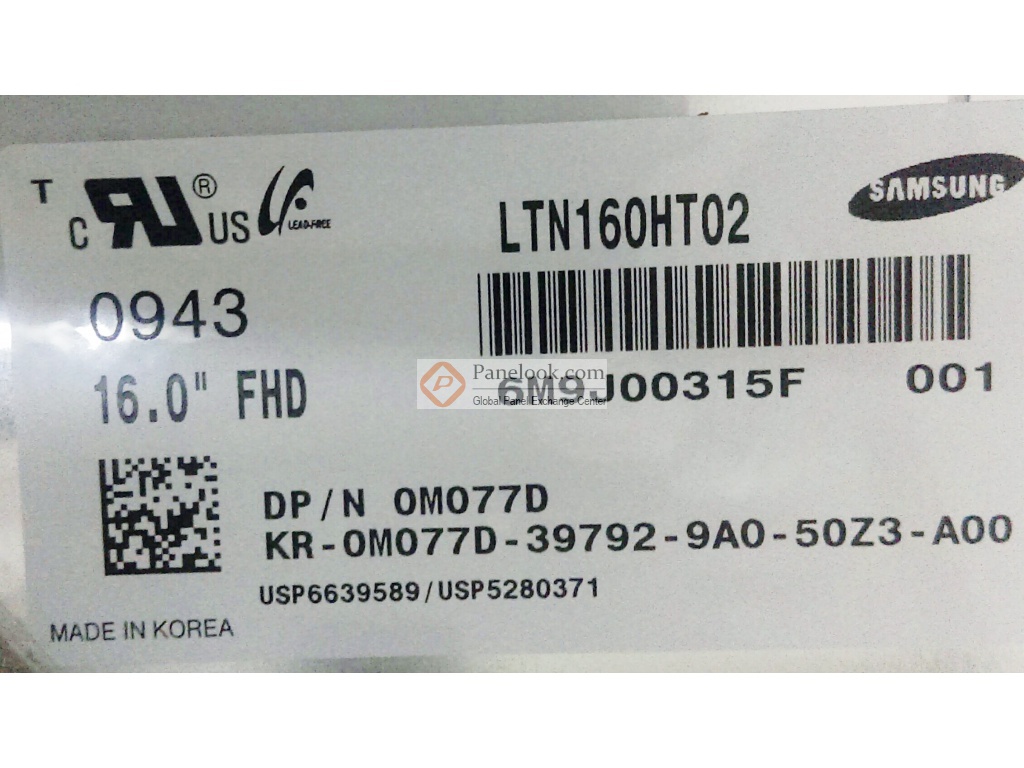 Samsung LTN160HT02-001 Overview - Panelook.com