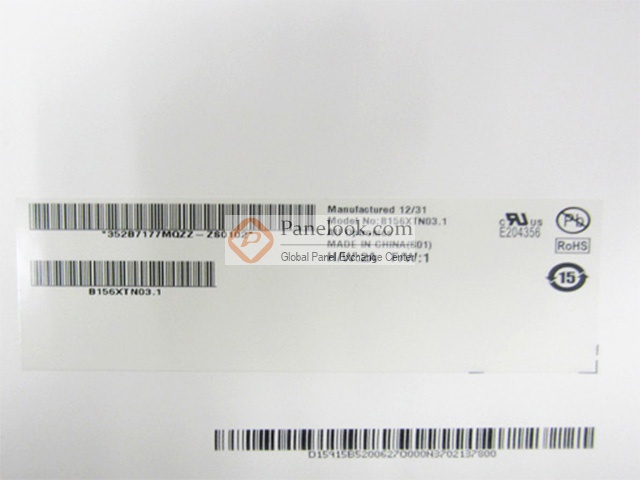 Dalle écran LCD type AUO Optronics B156XTN03.1 15.6 Pouces 1366X768