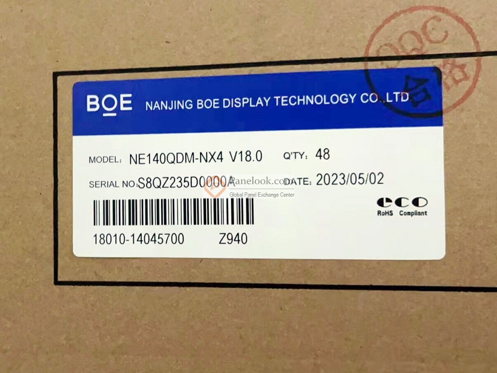 Boe014 Call Sign BOE NE140QDM-NX4 Overview - Panelook.com