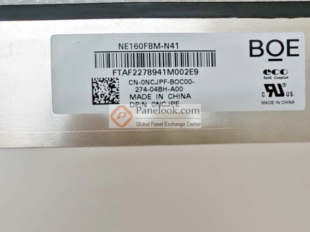 BOE NE160F8M-N41 Overview - Panelook.com