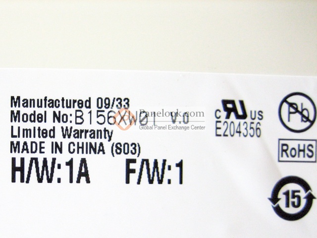 AUO B156XW01 V0 Overview - Panelook.com