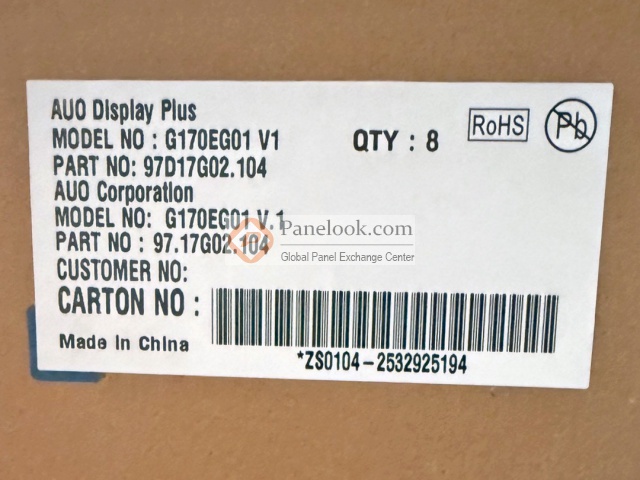 AUO G170EG01 V104 Overview - Panelook.com