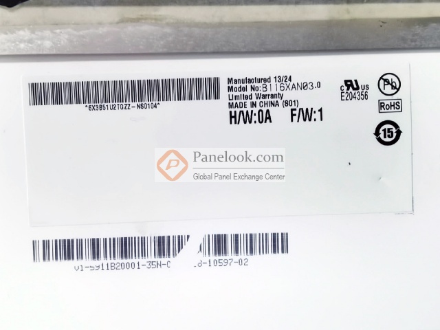 AUO B116XAN03.0 HW0A Overview - Panelook.com