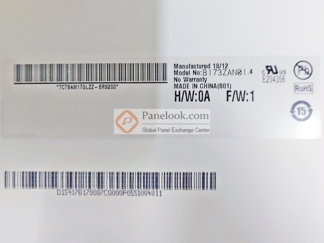 Dalle ecran 17.3 LED type B173HAN05.3 1920X1080 FHD 390mm 360Hz