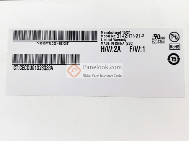 Display LCD 14 Pollici B140HTN01.2 HW2A - FHD LED IPS Opaco - 30 Pin 20mm - Nuovo