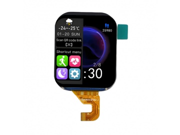 2" IPS LCD 240x296 SPI - Can Add Touch Screen Display for Smart Watches & Medical Wearables