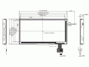 7 inch High Brightness PCAP TFT Module 800*480 900nit 20PINS LVDS, Wide Temperature