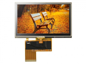 4.3" RTP TFT Display Module 480x272 250nits, 40pins RGB Interface
