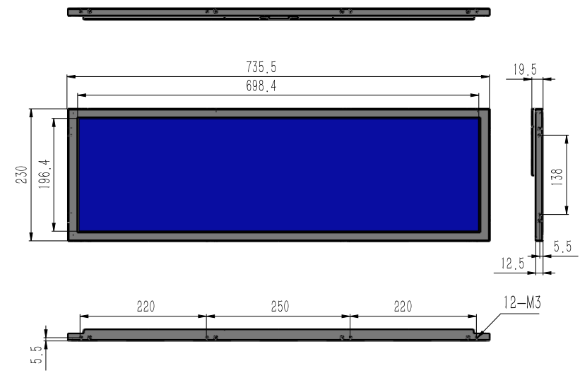 ZXGL28601-1000 ZXGL28601-1000 28.6 inch 1920 * 540 LVDS interface ...