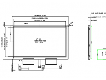 1000cd/m2 High Brightness 8inch 1280X720 TFT LCD Display LVDS with Wide Working Temperature -30+85C