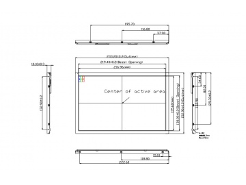 10.1-inch, 1280 *800, 1000 brightness, 20pins, LVDS interface highlight screen, advertising machine