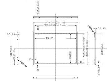 15-inch, 1024 * 768, 1000 brightness, 20pins, LVDS interface highlight screen, advertising machine