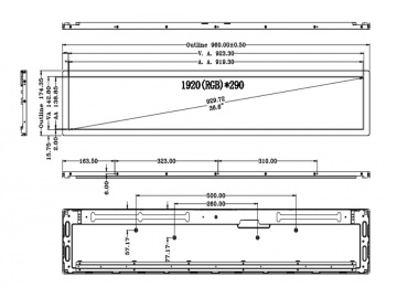 36.6-inch, FHD 1920*1080, 700 brightness, 51pins, LVDS interface highlight screen, advertising machine