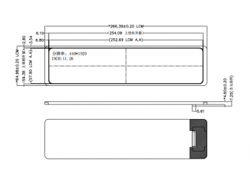 11.3-inch long strip LCD liquid crystal display, 440*1920, IPS, MIPI interface, 40-pin, 1000 high-brightness LCD color screen