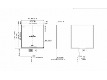 7.6 Liquid crystal display with a 800&times;800 high-definition square screen, 30-pin MIPI interface, 1000-lumen high-brightness square industrial control display screen