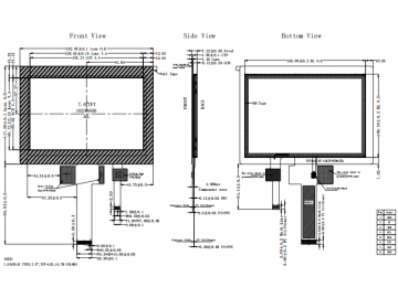7-inch LCD liquid crystal display, 1024&times;600, LVDS interface, 1600 ultra-high brightness, -30℃ to 85℃ wide temperature module, multi-point touch capacitive touch screen