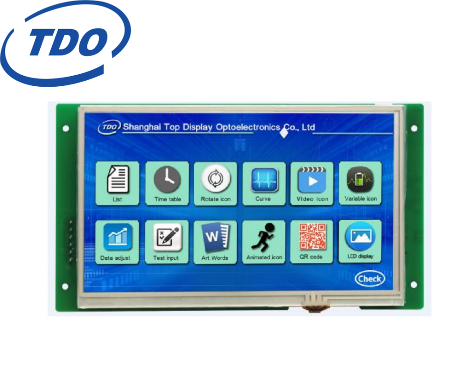 TY070WVH01RT TDO 7 Inch UART 800*480 TN display TTL/RS232/RS485 withRTP